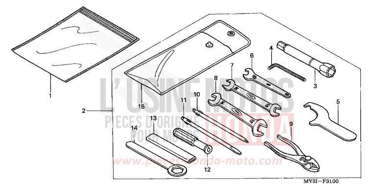 WERKZEUGE von CB1300 Super Bold'or ABS SCHWARZ (NH1) von 2002